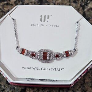 Bomb Party RBP8583 "Inner Radiance" Garnet Cubic Zirconia January Necklace